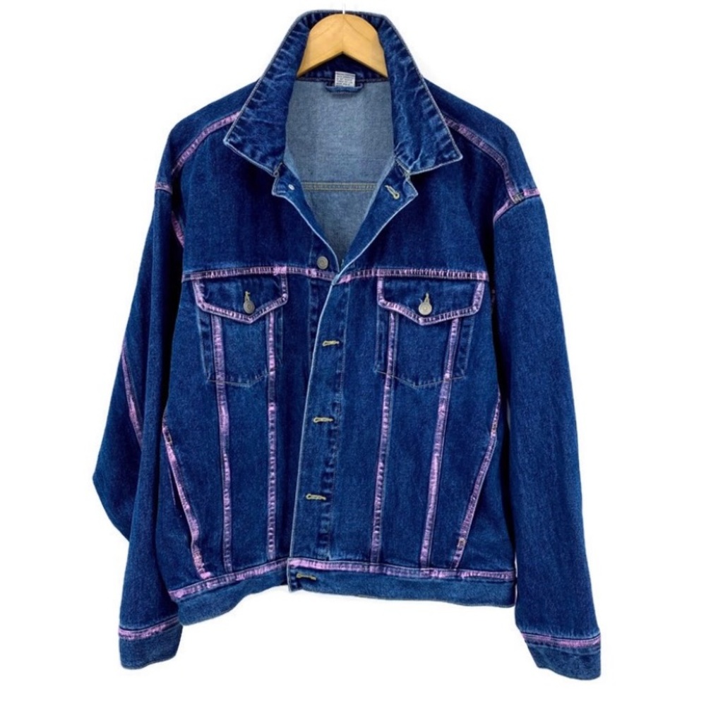 Custom Painted Ex-Boyfriend Denim Trucker Jacket L - Picture 4 of 15